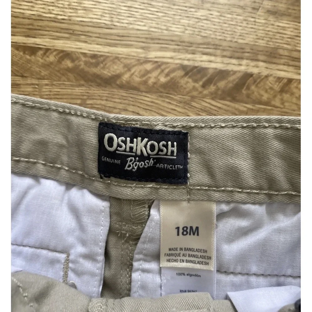 NWT- OshKosh B'gosh Boys Toddler Khaki Chino Pants 18‎ Mo